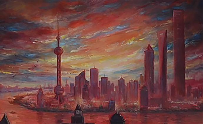 可爱的中国奋进的上海上海巨变油画展