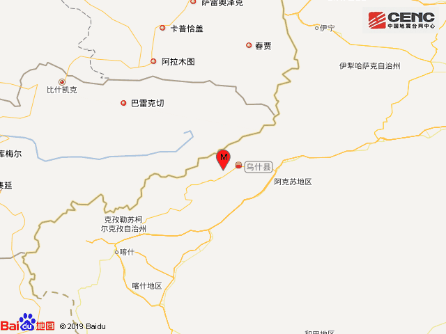 新疆阿克苏地区乌什县发生5.0级地震