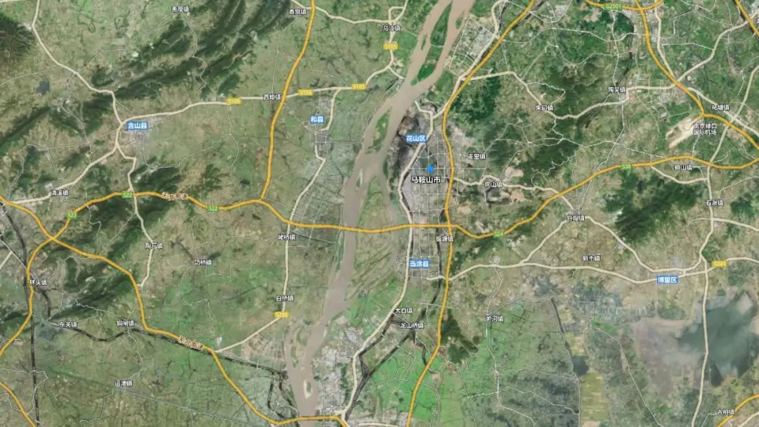 中国马鞍山  来自百度卫星地图 你知道吗?图片