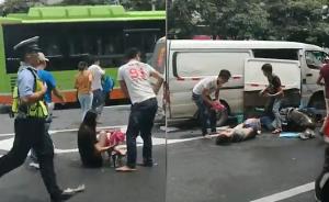南宁面包车制动失灵撞8车致4死19伤