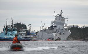 视频丨挪威海军一护卫舰与油轮相撞遭重创，舰体侧倾部分沉没