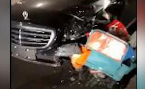 奔驰女司机醉驾撞送奶工致死，被批捕