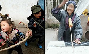 彝族小孩玩乡村版电音走红，老奶奶抢镜