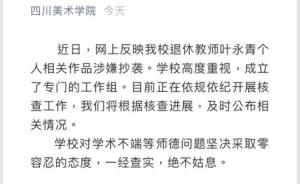 叶永青被指抄袭9天后，四川美院低调发声称开展“核查”
