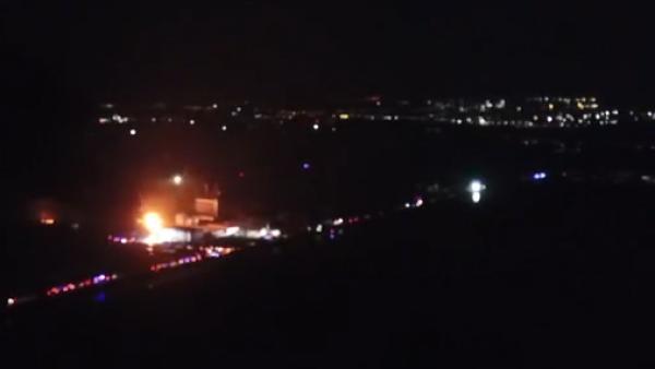 航拍：盐城化工厂爆炸核心区仍有火光