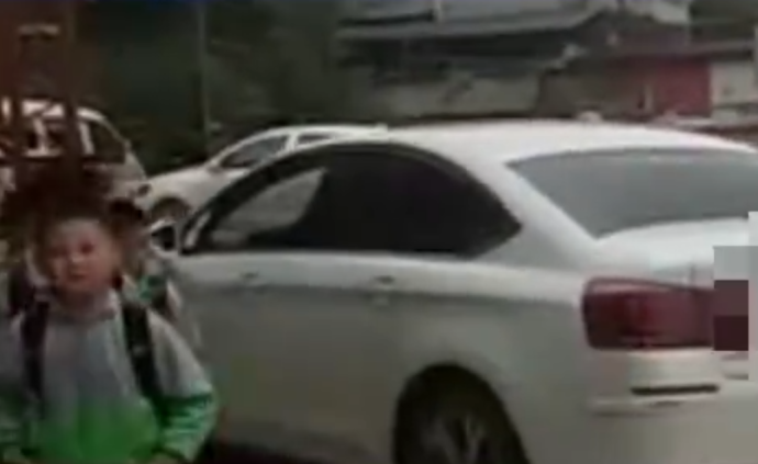 贵州凤岗一轿车顶着小学生强行左转，驾驶员被罚一百元记3分