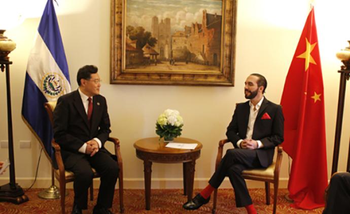 萨尔瓦多当选总统布克尔会见中国政府特使、外交部副部长秦刚