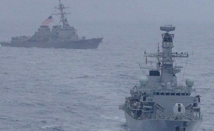 美俄两艘军舰在航行中险些发生意外，互相指责对方不安全行为