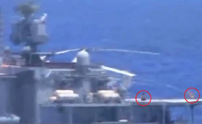 美军公布美俄军舰东海险些相撞视频，惊现俄水兵甲板晒太阳