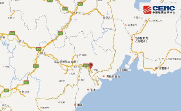 吉林延边州珲春市发生1.3级地震（疑爆）