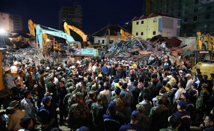 柬埔寨塌楼事故致28死，4名涉事中国公民被羁押