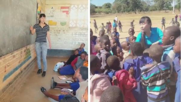 安徽女孩零工资去非洲教书，教唱《两只老虎》感动网友