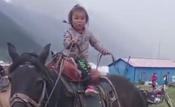 3岁“女汉子”草原骑马，英姿飒爽气势不输大人