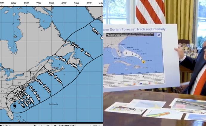 特朗普“擅改”飓风路径图：就是这样的