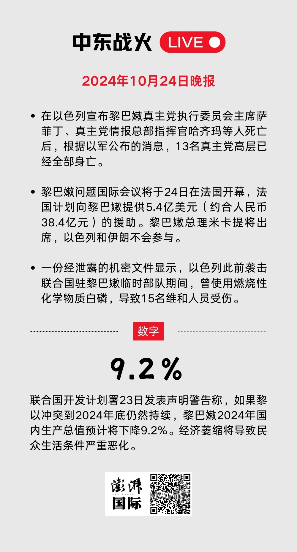 中东战火LIVE｜卡塔尔暂停加沙冲突斡旋工作，以军袭击贾巴利亚难民营  第62张