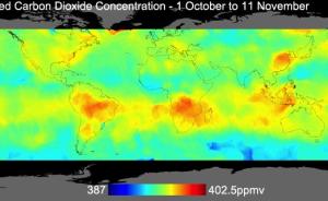 卫星发回首张全球二氧化碳分布图，南美南非浓度最高