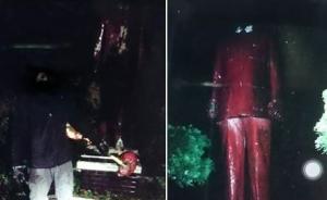 台湾“二·二八”当天多地蒋介石铜像被毁，基隆一铜像遭斩首