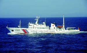 我海警钓鱼岛附近检查中国渔船，遭日本巡逻船干扰