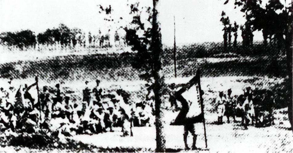 16-黄埔军校师生开赴北伐前线途中。