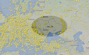 乌克兰关闭东部领空，各大航空公司纷纷改道绕行