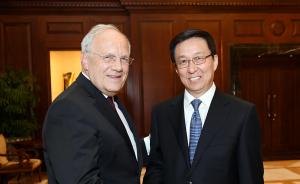 瑞士联邦主席施奈德-阿曼一行访沪，上海市委书记韩正会见