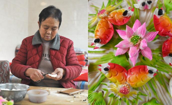 68岁老人开馍铺，做的花馍美轮美奂，春节国庆预定最多
