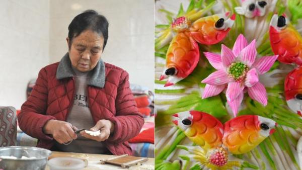 68岁老人开馍铺，做的花馍美轮美奂，春节国庆预定最多