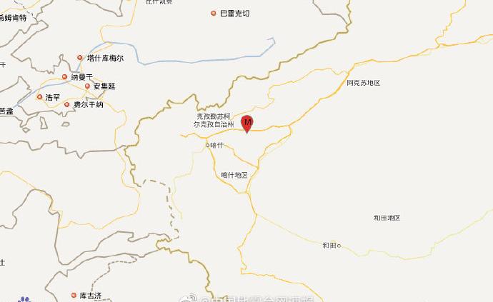 新疆喀什地区伽师县发生5.4级地震，震源深度20千米