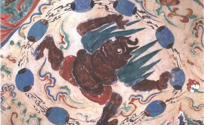 镇邪崇正，古代绘画中的雷神：力士之容，左手连鼓，右手推椎