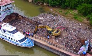 东莞四百吨垃圾用船运到广西藤县水源地倾倒，船上5人被控制