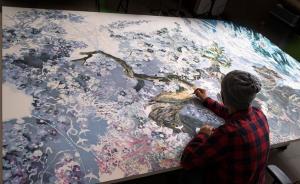 趣看｜用三年半完成巨幅钢笔墨水画，各中细节描绘海啸种种