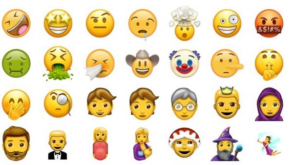Emoji新表情叕来了:有挑眉还有嘘