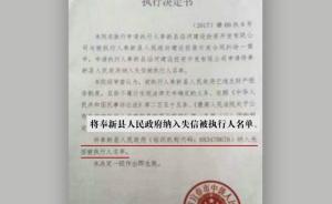 江西奉新县政府回应成“老赖”：尊重裁决，严格履行法律义务