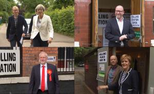 英国大选拉开帷幕，政党领袖现身投票站