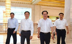 韩正、应勇与浙江党政代表团举行两地座谈，签订多项协议