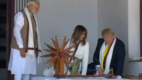 特朗普的印度第一站：在修道院学用纺车