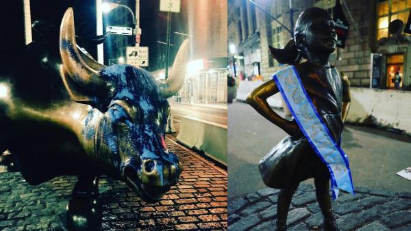 华尔街铜牛遭泼蓝漆，只为支持巴黎协定