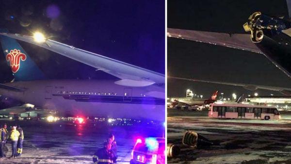 南航客机纽约与外航发生刮擦：无人受伤