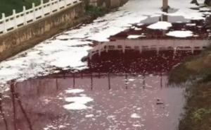 长沙一河流变红，官方：市政管网被违法排放废弃猪血所致