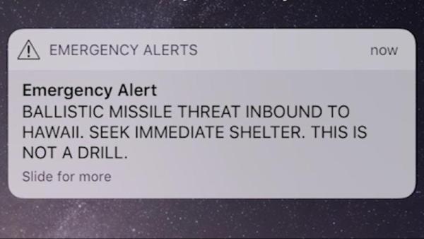 夏威夷民众收导弹来袭警告：只是场虚惊