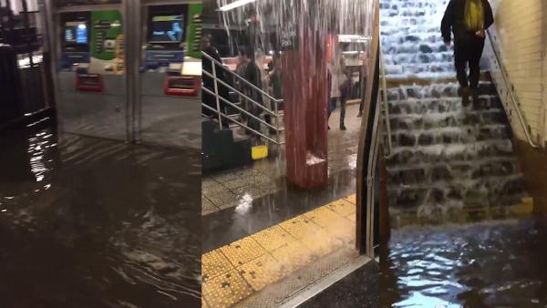 纽约地铁漏成“水帘洞”，乘客花式吐槽