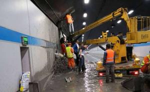 扬子江隧道今早恢复正常交通，漏水原因为注浆孔堵头脱落