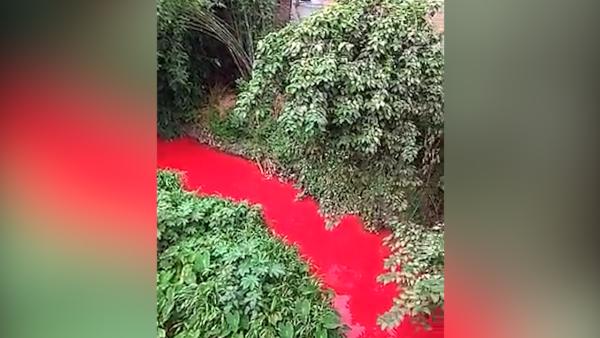 “血”流成河？系企业打翻水性釉致污染