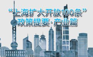 “上海扩大开放100条”——产业篇