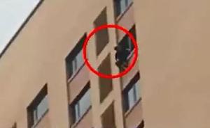 沈阳一女子从27楼跳下，一男子欲紧随其后被民警一把搂住
