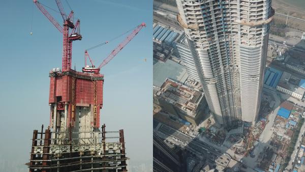 武汉在建国内第一高楼“迫降”181米